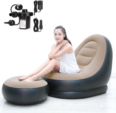 Albiz Air Sofa Leatherette 2 Seater Inflatable Sofa(Color - Brown, DIY(Do-It-Yourself))