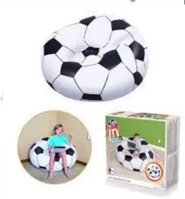 KinderTales Round Football Sofa Cum Chair 60 kg Bean Bag with pump Vinyl 1 Seater Inflatable Sofa(Color - Multicolor, Pre-assembled)