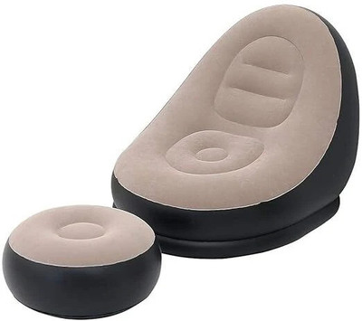 Fing 2-in-1 Lounge Chair Set Portable Recliner with Air Pump, Inflatable Sofa Chair Polyester 3 Seater Inflatable Sofa(Color - Multi Color, Knock Down)
