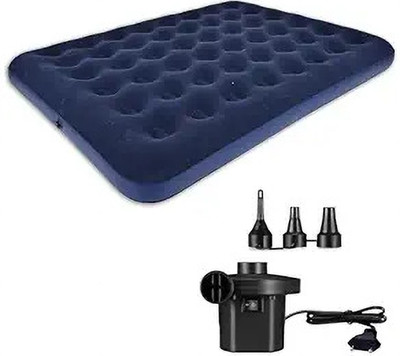 Spotview 56 Holes King Size Air Bed With Air Pump | Quick Inflatable PVC 2 Seater Inflatable Sofa(Color - Navy Blue, DIY(Do-It-Yourself))