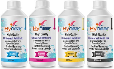HYNEAR Brother Refill Ink(1000ml)BTD60BK,BT5000C,BT5000M,BT5000Y Bro All Model Printers Black + Tri Color Combo Pack Ink Bottle