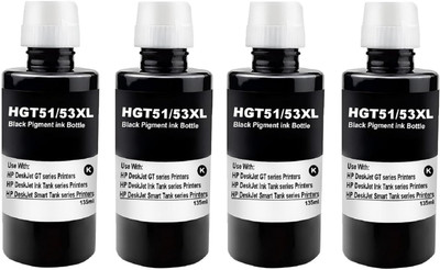 NNPRO GT53XL Refill Ink Compatible for HP Deskjet GT5810 GT5820 Printers (135ML x 4) Black Ink Bottle
