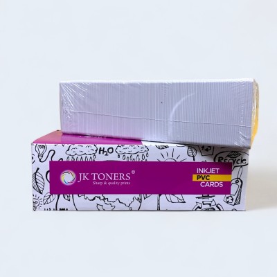 JK Toners Blank PVC ID Card for L800, L805, L810, L850, inkjet printers- Pack of 200 cards White Ink Cartridge
