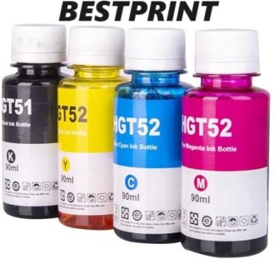 BESTPRINT Compatible Ink for HP GT51/52 GT5810/GT5811/GT5820/GT5821/115/116/310/315/415 Black + Tri Color Combo Pack Ink Bottle