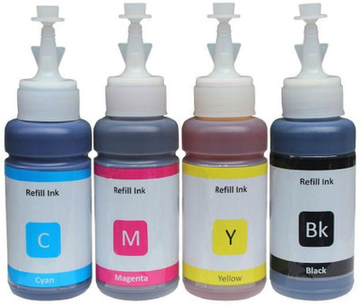 NNPRO Refill Ink for Use in Ink Tank GT 5810 All-in-One - 100 ML Black + Tri Color Combo Pack Ink Bottle