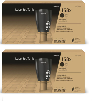 canoff 158X (W1580X) Toner Reload Kit For Use In HP Laserjet Tank MFP 1005w,1020w,2606s Black - Twin Pack Ink Toner