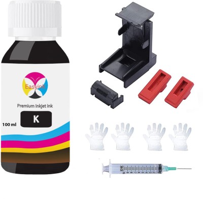 EASYINK 100ML Refill Ink with Suction Tool kit Compatible with Canon and HP Printer Black Ink Cartridge