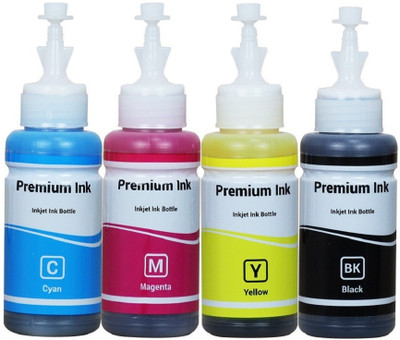 kalar Ink For T664 Compatible L130 L210 L220 L385 L565 L310 L350 L355 L361 L365 Black + Tri Color Combo Pack Ink Bottle