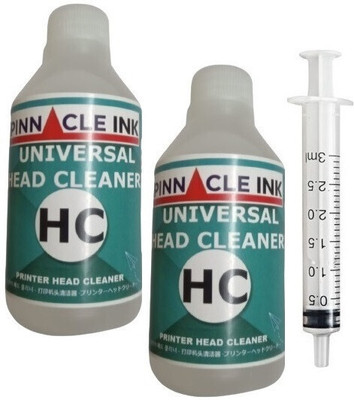 PINNACLE 2 PRINTER HEAD CLEANING SOLUTION ALL INKJET PRINTERS For Ep Hp Brother Canon Red Ink Bottle