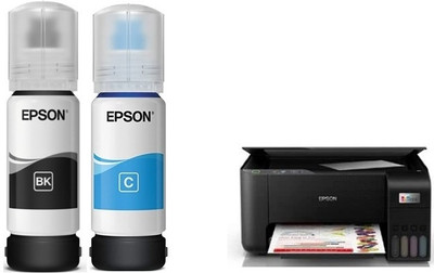 EPS ORIGINAL Epson L3250 All In One Ink Tank Wifi A4 Color Printer Cyan & Black Ink Bottle
