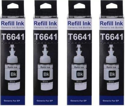 Electrolivetech T664 L100 L130 L200 L210 l220 L310 L355 L300 L350 L380 Pack of 4 Black Ink Bottle