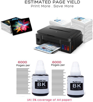 Kosh GI 790 Ink Refill for Canon G Series Compatible Canon PIXMA Printers Black - Twin Pack Ink Bottle