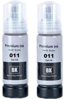 HYNEAR High Quility Refill Ink 011 Use for L8180 and L8160 Printer (70ml X 2) Black - Twin Pack Ink Bottle