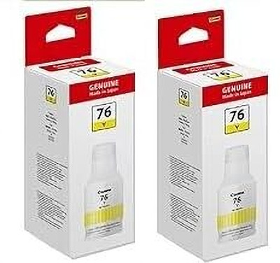 ZENCA TECHNOLOGIES 76 Yellow Twin Ink Bottles Compatible with Canon Printer Yellow Ink Bottle