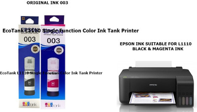 EPS EcoTank L1110 Single Function InkTank Printer Magenta & Black Ink Bottle