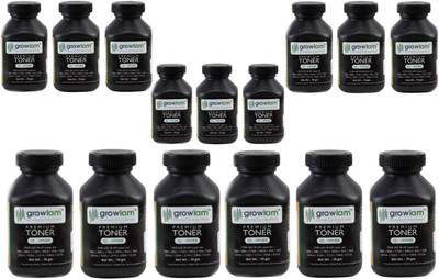 Growlam 88A / CC388A Toner Powder 70gm Pack of 15 Black Ink Bottle