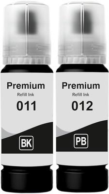 spotink 011 & 012 Refill Ink Bottle Compatible for Epson L8180 and L8160 Printers Black Ink Bottle