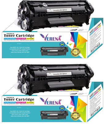 verena 12A Easy Refill Toner Cartridge Compatible for HP Laserjet M1005 Printers Black - Twin Pack Ink Toner