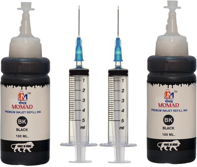 Momad Refill Ink Kit Suitable for HP 802, 805, 678, 680 Cartridge (100ml*2Syringes) Black - Twin Pack Ink Bottle
