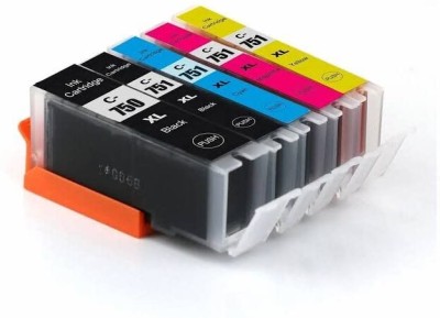 Haline 750 XL & 751 XL Ink Cartridges 5 Color Combo Black + Tri Color Combo Pack Ink Cartridge