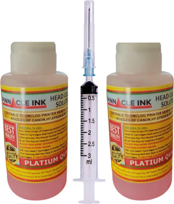 PINNACLE 2pcs Print Head Cleaning Kit For All Ink Printer Clear Printer Head Jam Tri-Color Ink Bottle