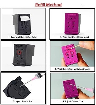 Kosh Refill Ink Kit Suitable for HP 678 cartridge (100mlx1Syringe) Black - Twin Pack Ink Cartridge
