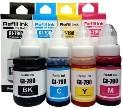 canoff GI-790 Ink Bottle Set Compatible For PIXMA G1000,G1010,G2000,G2010,G3000 Printer Black + Tri Color Combo Pack Ink Bottle