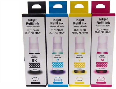 HYNEAR Refill Ink GI 70/ 71 Black + Tri Color Combo Pack Ink Bottle