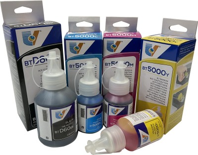 uv infotech BR REFILL INK COMPATIBLE FOR BR 6000BK 5000Y/C/M USED IN T300/T310/T500/T510/T700/T710/T800/T810 PRINTERS Black + Tri Color Combo Pack Ink Bottle