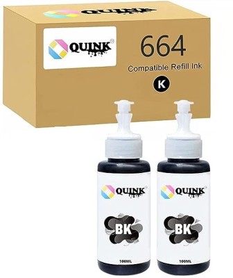 QUINK Fefill Ink T664 BK Ink Bottle Compatible For L130 L220 L310 L360 L365 Black Ink Cartridge
