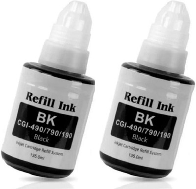 tequo Ink Refill for Canon GI 790 GI 890 GI 990 Compatible for Canon PIXMA G SERIES Black - Twin Pack Ink Bottle
