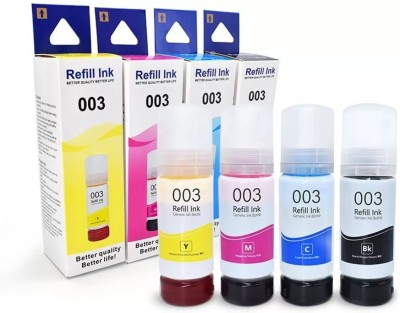 ZOKIO Epson 001 003 Compatible Epson Ink Bottle L3110, L3150, L5190, L1110, L4150, Black + Tri Color Combo Pack Ink Bottle
