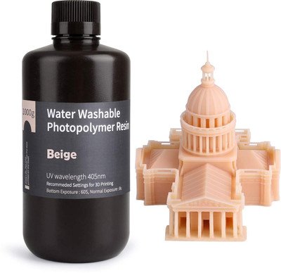 Elegoo Water Washable Photopolymer 3D Printer Resin for LCD DLP SLA 405nm Printer Orange Ink Bottle