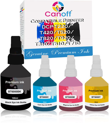 canoff Ink compatible for Brother DCP T220 T420 T520 T820 T920 T310 T510 T710 Black + Tri Color Combo Pack Ink Bottle canoff Ink compatible for Brother DCP T220 T420 T520 T820 T920 T310 T510 T710 Black + Tri Color Combo Pack Ink Bottle