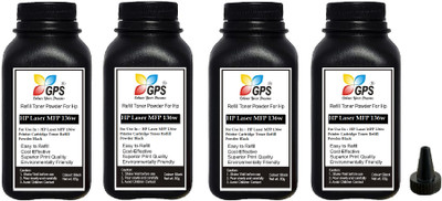 GPS Colour Your Dreams HP Laser MFP 136w Printer Toner Refill Pack Of 4 Bottle With Nozlle 80 gms Black Ink Toner Powder