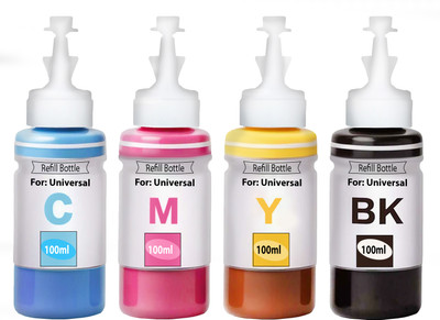 verena Refill Ink Compatible For L455 Printers 100ML Black + Tri Color Combo Pack Ink Cartridge