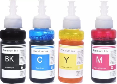 tequo Ink Refill For Epson T664, L110, L130, L300, L1300, L310, L350, L355, L360, L380 Black + Tri Color Combo Pack Ink Bottle