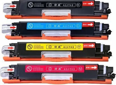PTL 130A Toner Cartridge Combo Compatible For 130A - CF350A/ CF351A/ CF352A Black + Tri Color Combo Pack Ink Toner