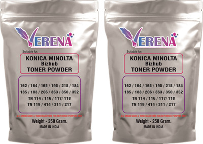 verena High Quality Toner Powder 250Gm Pack Of 2 For Use In 162,163 TN 116/TN 118 Black - Twin Pack Ink Toner Powder