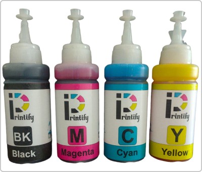 PRINTIFY Refill Ink For HP, Canon, Brother & Epson Desktop Printers Black + Tri Color Combo Pack Ink Bottle
