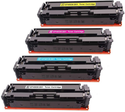 DARKPRINT 201A - CF400A, CF401A, CF402A, CF403A Toner Cartridge For HP Printer Black + Tri Color Combo Pack Ink Cartridge DARKPRINT 201A - CF400A, CF401A, CF402A, CF403A Toner Cartridge For HP Printer Black + Tri Color Combo Pack Ink Cartridge