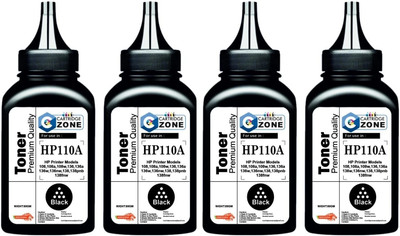 CARTRIDGE ZONE W1112A / 110A Premium Black Refill Toner Powder for 110A Toner Crtridge Black Ink Toner Powder