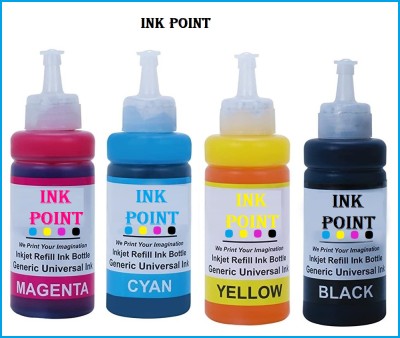 inkpoint Epson T664 L555, L350 , L355 , L360 , L361, L365, L380 (100 ML EACH) Black + Tri Color Combo Pack Ink Bottle