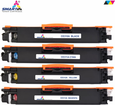 Smart Toner Cartridge 126A/CE310A Black + Tri Color Combo Pack Ink Toner