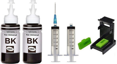 verena Refill ink Compatible For PG 47/Cl 57 Cartridge (SuctionTool+Syringe) 100mlx2 Black Ink Cartridge