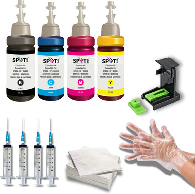 spotink Refill ink kit For Use In DeskJet 2332 Multi-function Color Printer (Full Set) Black + Tri Color Combo Pack Ink Bottle