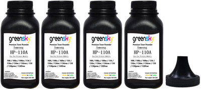 GREENSKY 110A / W1112A Toner Cartridge Refill Powder For Use HP Printer 108, 108a, Black Ink Toner