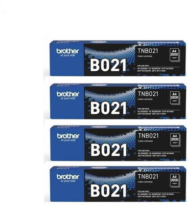 TNB021 Drum Cartridge, Gray, Standard Pack of 4 Black Ink Cartridge