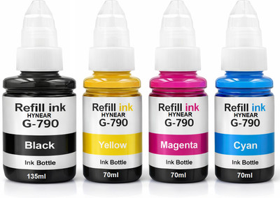 HYNEAR Gi-790 Refill Ink Use for Can: G1000,G1010,G1100,G2000,G2002,G2010,G2012,G2100 Black + Tri Color Combo Pack Ink Bottle