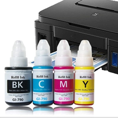 canoff Ink Refill for Canon GI 790 G1000,G1010,G1100,G2000,G2002,G2010,G2012,G2100,G300 Black + Tri Color Combo Pack Ink Bottle